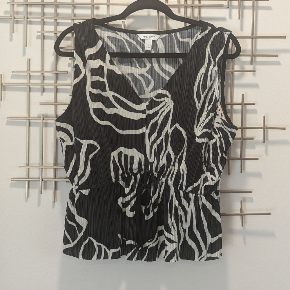 Nine West Black and White Blouse